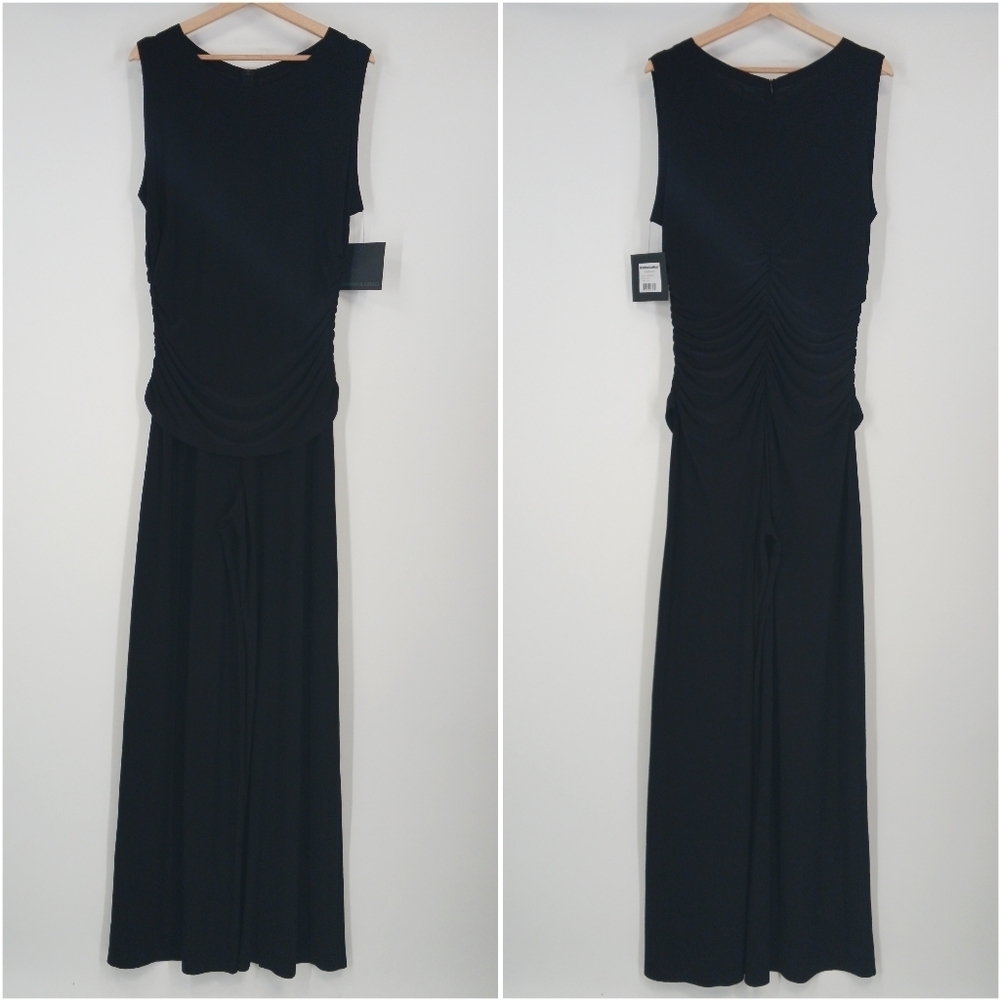 Norma Kamali Sleeveless Shirred Waist Jumpsuit